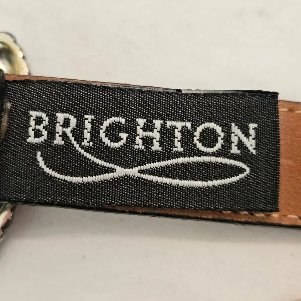 Brighton Vintage Black Leather Statement Belt 1995